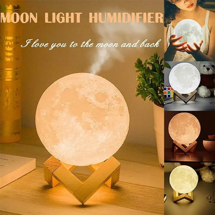 Beautiful 3D Moon Lamp Air Humidifier 13cm – 880ml